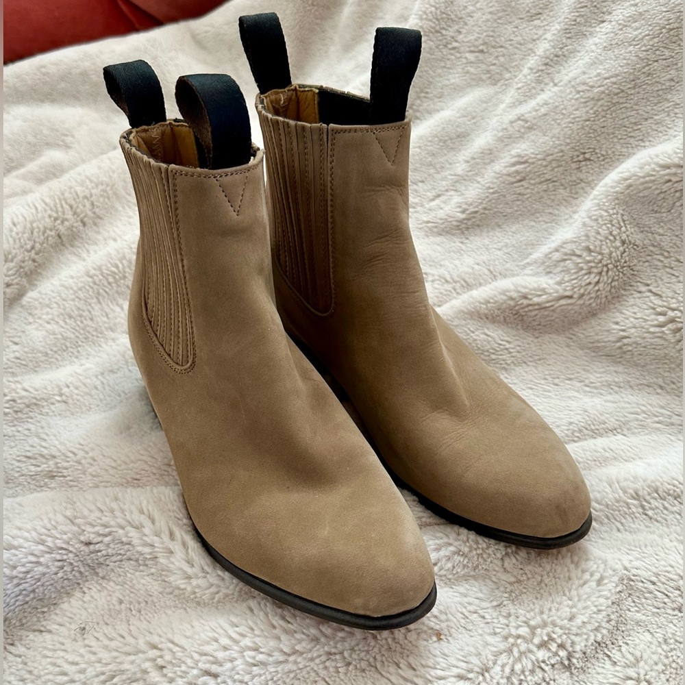 Suede Mexican booties, leather soles